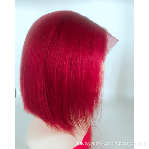 Remy brazilian straight lace frontal wig human hair, glueless silk top full lace wig with baby hair, burg  human hair wigs